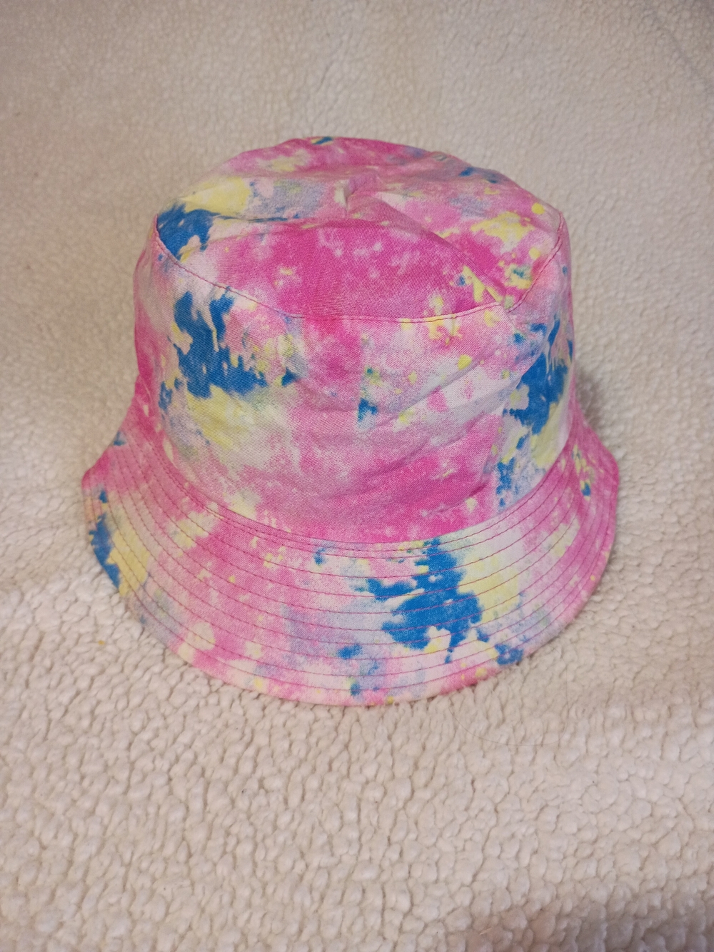 Tie-Dye Bucket Hat - Pink, Blue & Yellow